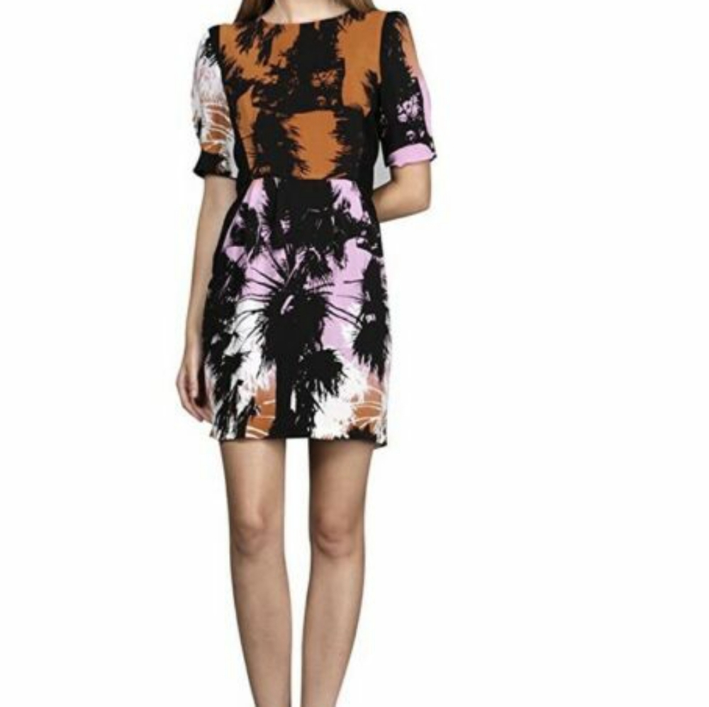 Capulet Silk Palm Shift Dress with Pockets